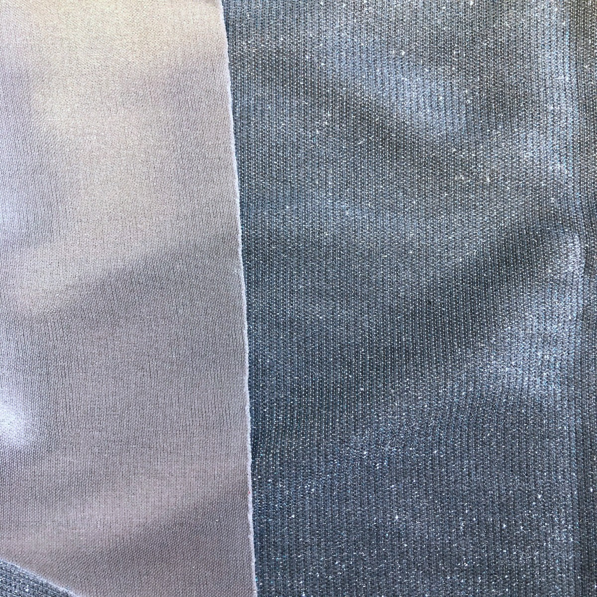Baby Blue Silver Holographic Shimmer Glitter Spandex Fabric - Fashion Fabrics Los Angeles