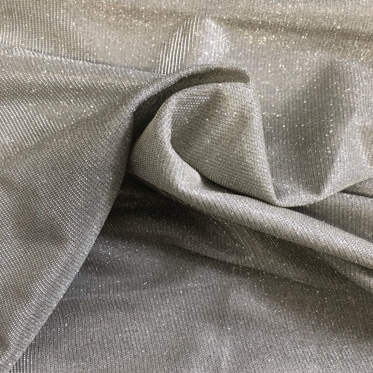 Silver Holographic Shimmer Glitter Spandex Fabric - Fashion Fabrics Los Angeles