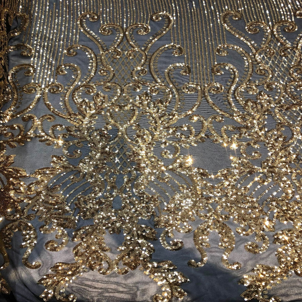 Black Gold Alta Striped Damask Sequins Wedding Prom Lace Fabric – Fashion  Fabrics LLC