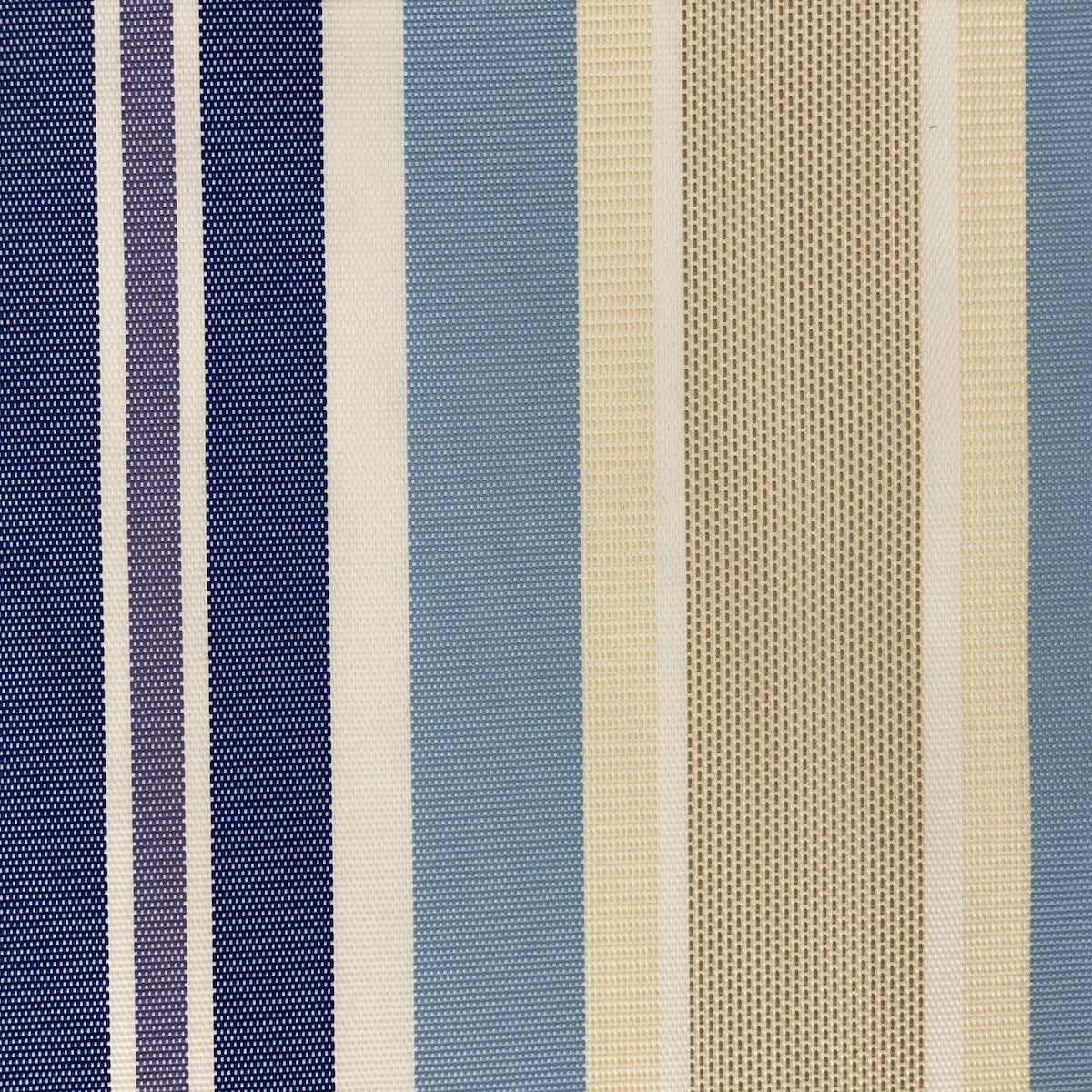 Blue Multi Color Striped Oak 100% Waterproof Outdoor Canvas Patio Fabric - Fashion Fabrics LLC
