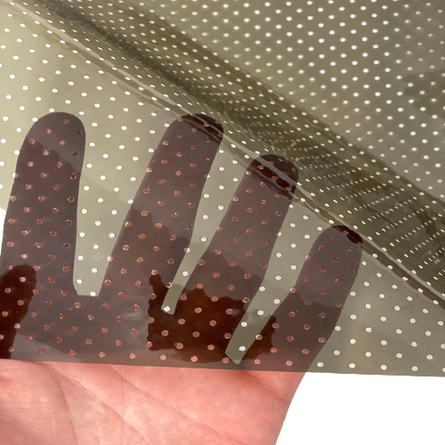 Black Smoke Perforated Tinted PVC Marine Clear Vinyl Fabric - Fashion Fabrics LLC