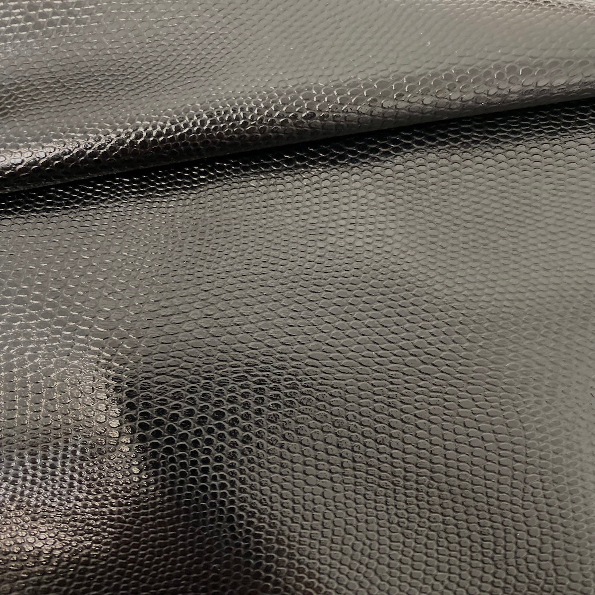Black Anaconda Snakeskin Stretch Vinyl Fabric - Fashion Fabrics LLC