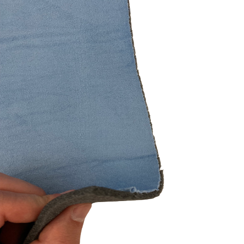 Baby Blue Luxury Stretch Suede Foam Backed Headliner Fabric - Fashion Fabrics LLC