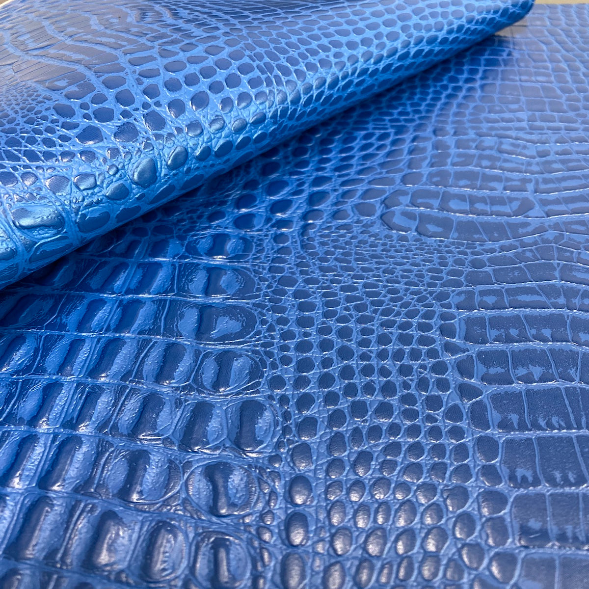 Royal Blue Marine Gator Vinyl Fabric - Fashion Fabrics LLC