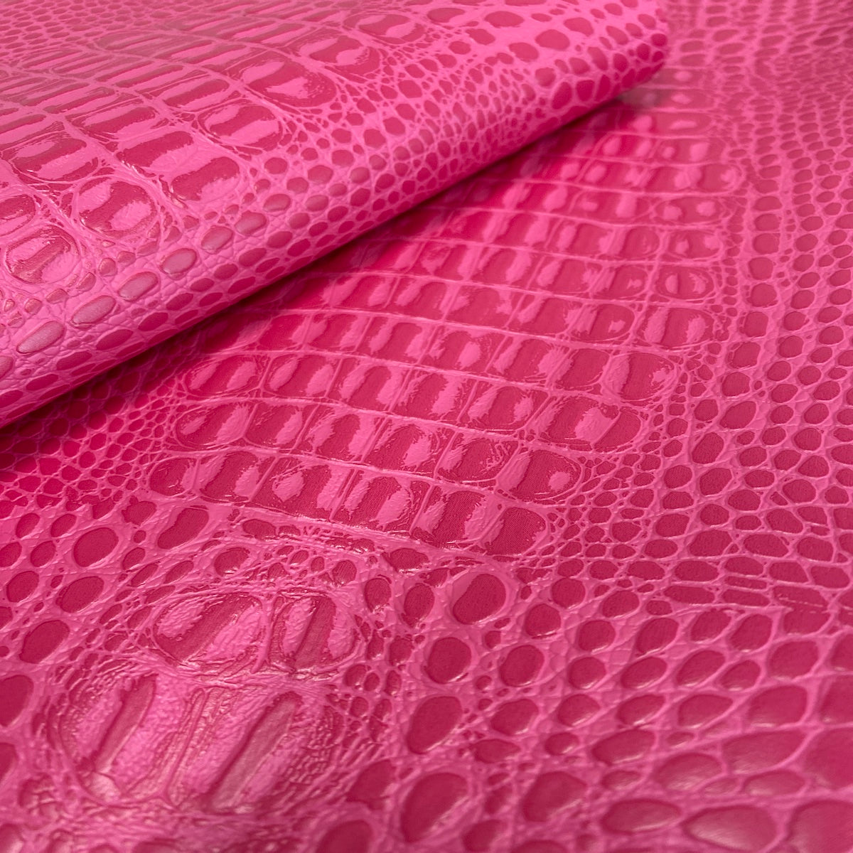 Fuchsia Marine Gator Vinyl Fabric - Fashion Fabrics LLC