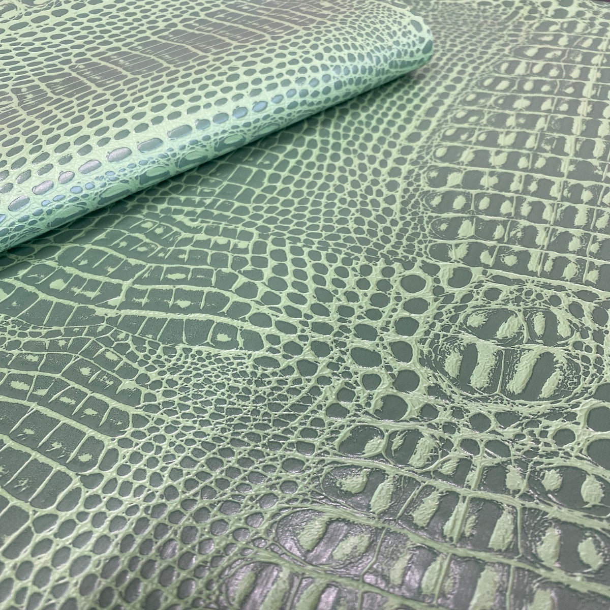 Green Marine Gator Vinyl Fabric - Fashion Fabrics LLC