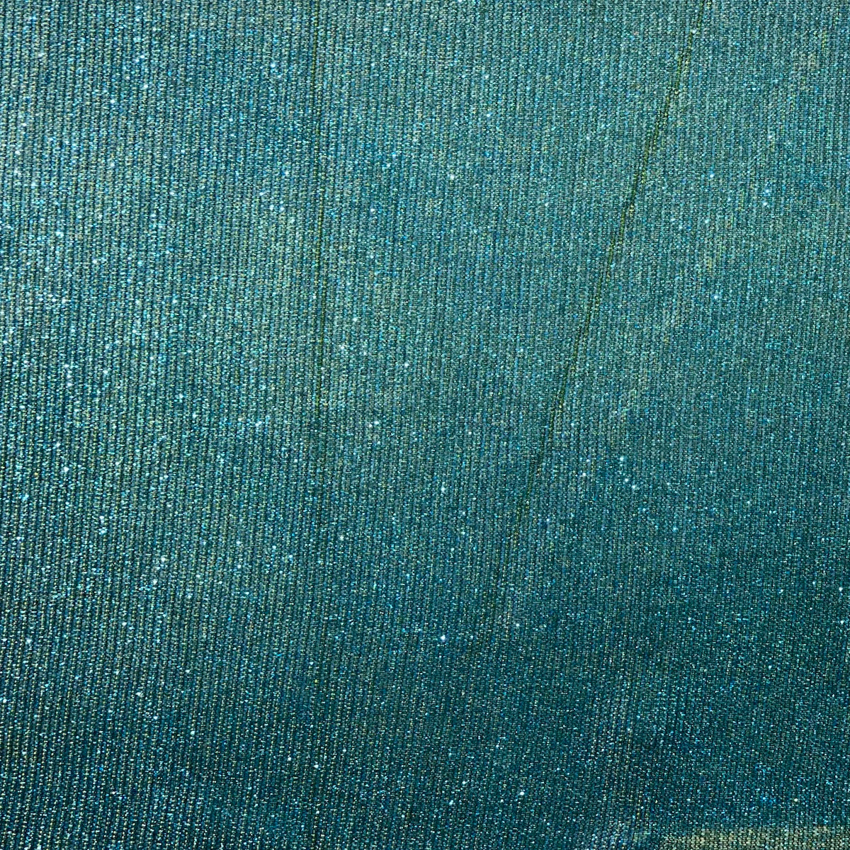 Teal Blue Gold Holographic Shimmer Glitter Spandex Fabric - Fashion Fabrics LLC