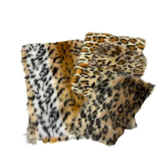 Gold Galactic Leopard Print Long Pile Faux Fur Fabric - Fashion Fabrics LLC