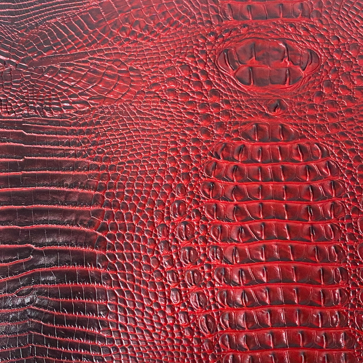 Red Amazon 3D Embossed Gator Faux Leather Vinyl Fabric - Fashion Fabrics LLC