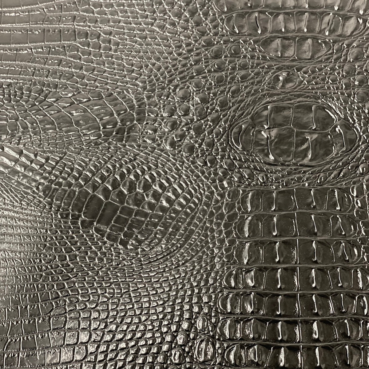 Black Amazon 3D Embossed Gator Faux Leather Vinyl Fabric - Fashion Fabrics LLC