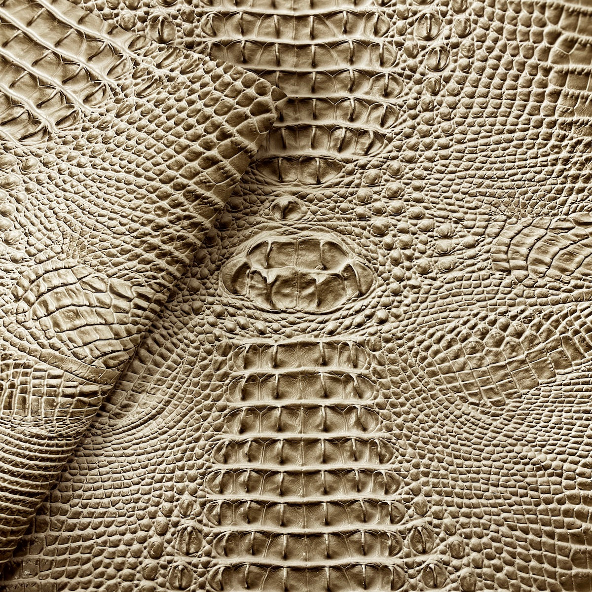 Beige Amazon 3D Embossed Gator Faux Leather Vinyl Fabric - Fashion Fabrics LLC