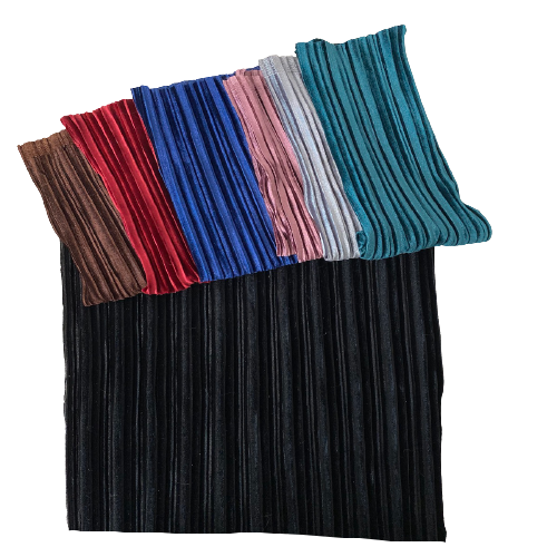 Navy Blue Pleated Stretch Velvet Fabric - Fashion Fabrics LLC