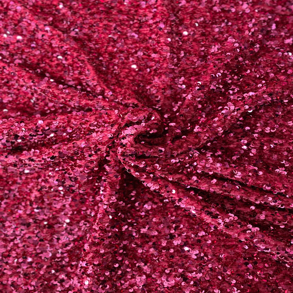 Hot Pink Sequins Embroidered Stretch Velvet Rodeo Fabric