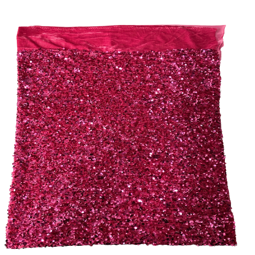 Hot Pink Sequins Embroidered Stretch Velvet Rodeo Couture Prom Dress Fabric  – Fashion Fabrics LLC