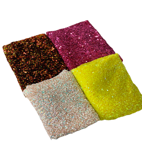 Pearl Blue | Nude Sequins Embroidered Stretch Velvet Rodeo Fabric - Fashion Fabrics LLC