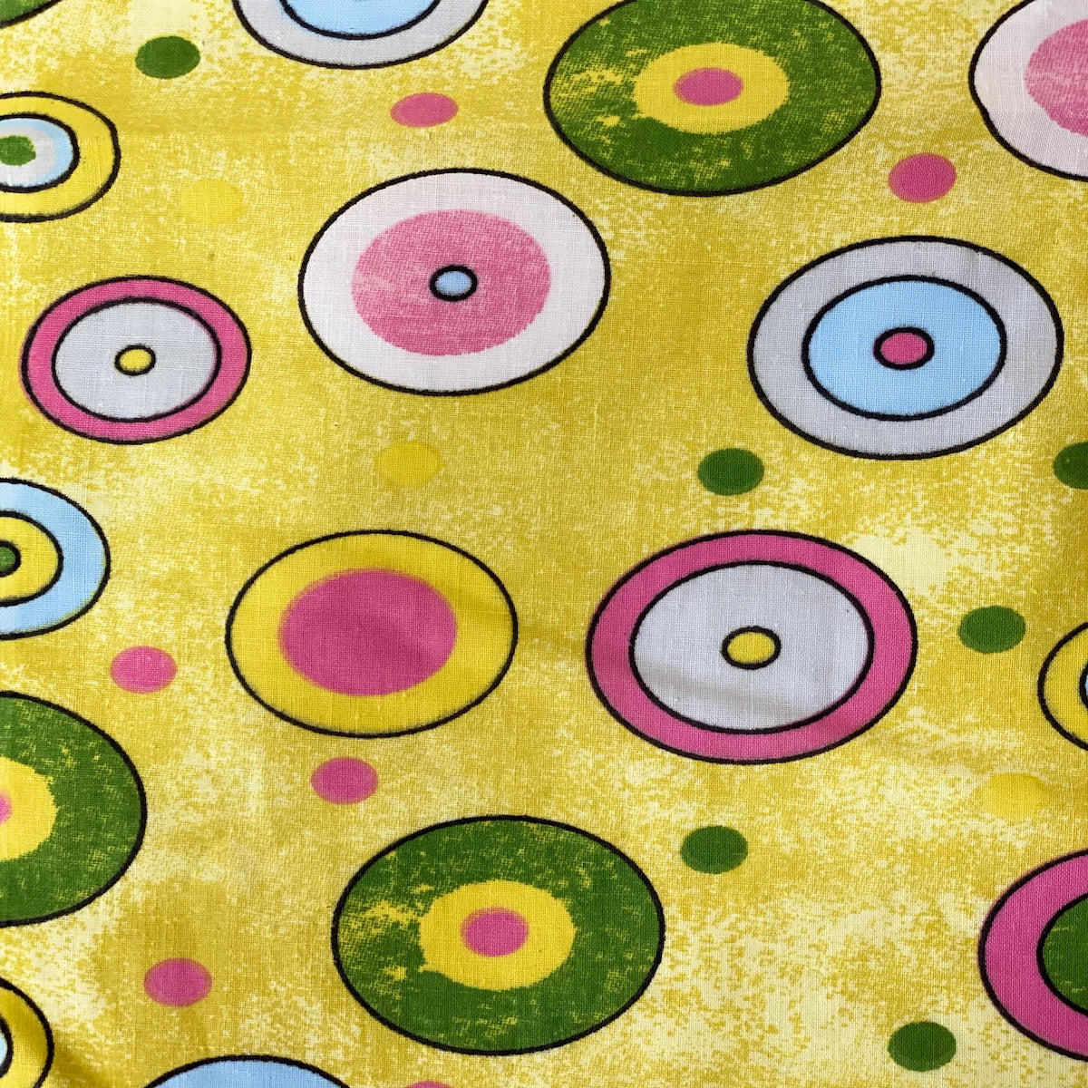 Yellow Sphere Circle Print Poly Cotton Fabric - Fashion Fabrics LLC