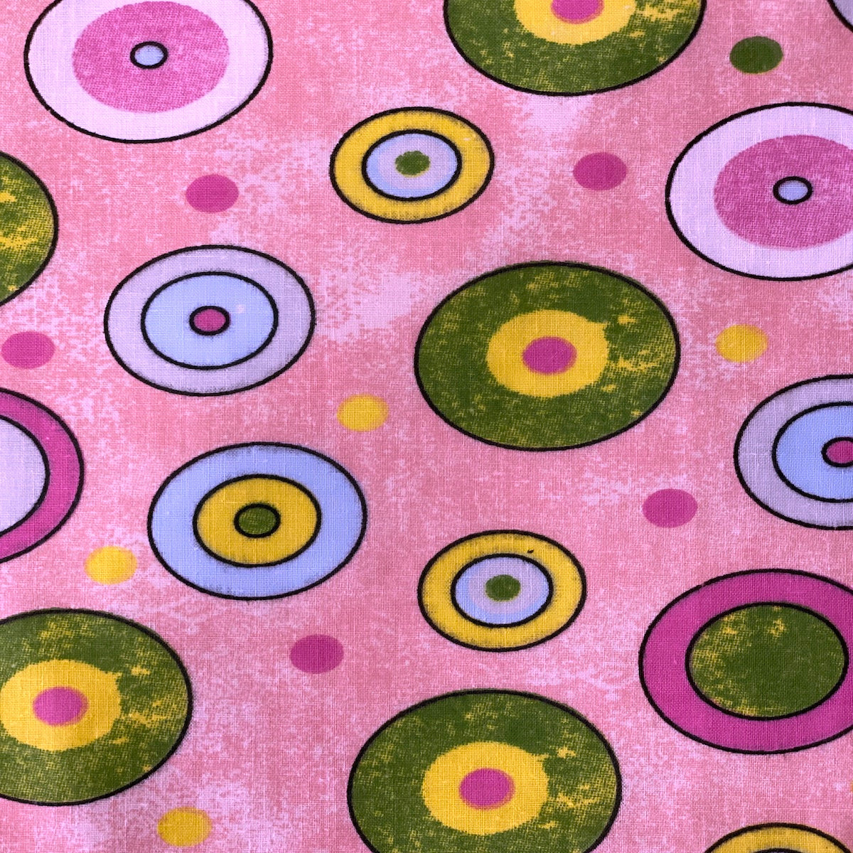 Pink Sphere Circle Print Poly Cotton Fabric - Fashion Fabrics LLC