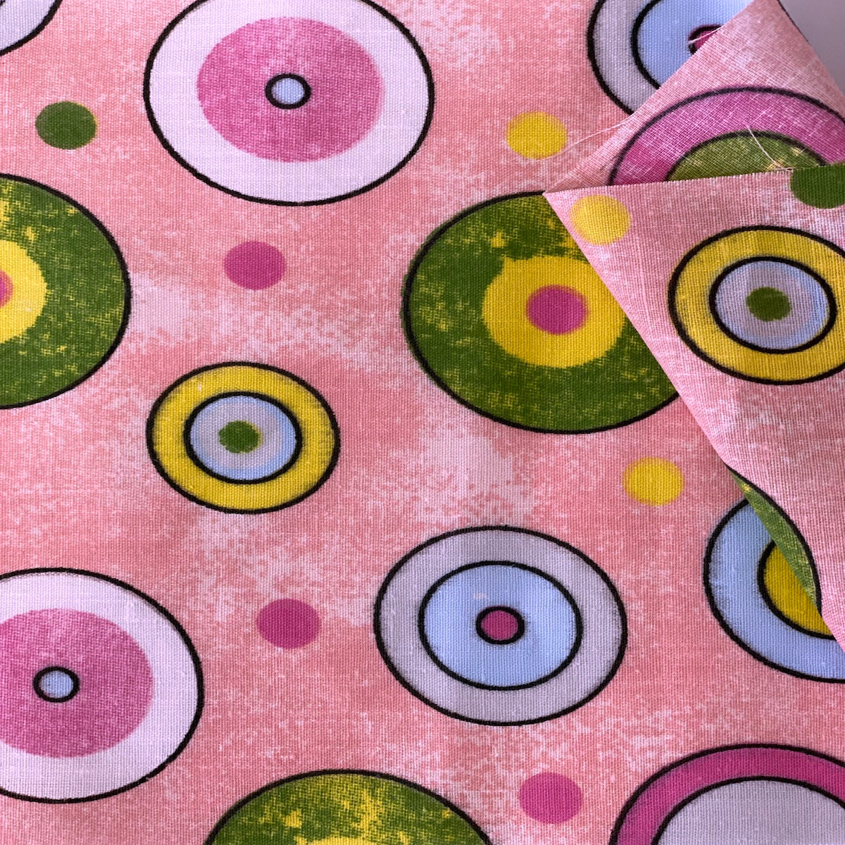 Pink Sphere Circle Print Poly Cotton Fabric - Fashion Fabrics LLC
