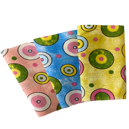 Yellow Sphere Circle Print Poly Cotton Fabric - Fashion Fabrics LLC