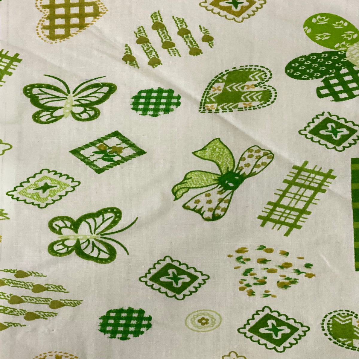 Mint Green Butterfly Print Poly Cotton Fabric - Fashion Fabrics LLC