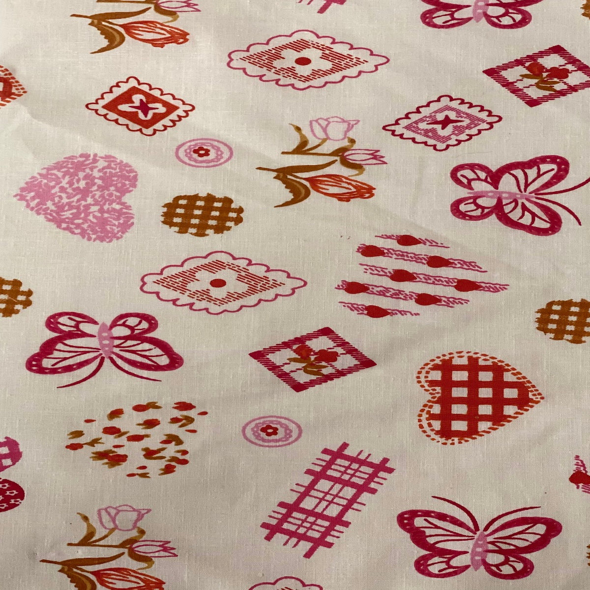 Hot Pink Butterfly Print Poly Cotton Fabric - Fashion Fabrics LLC