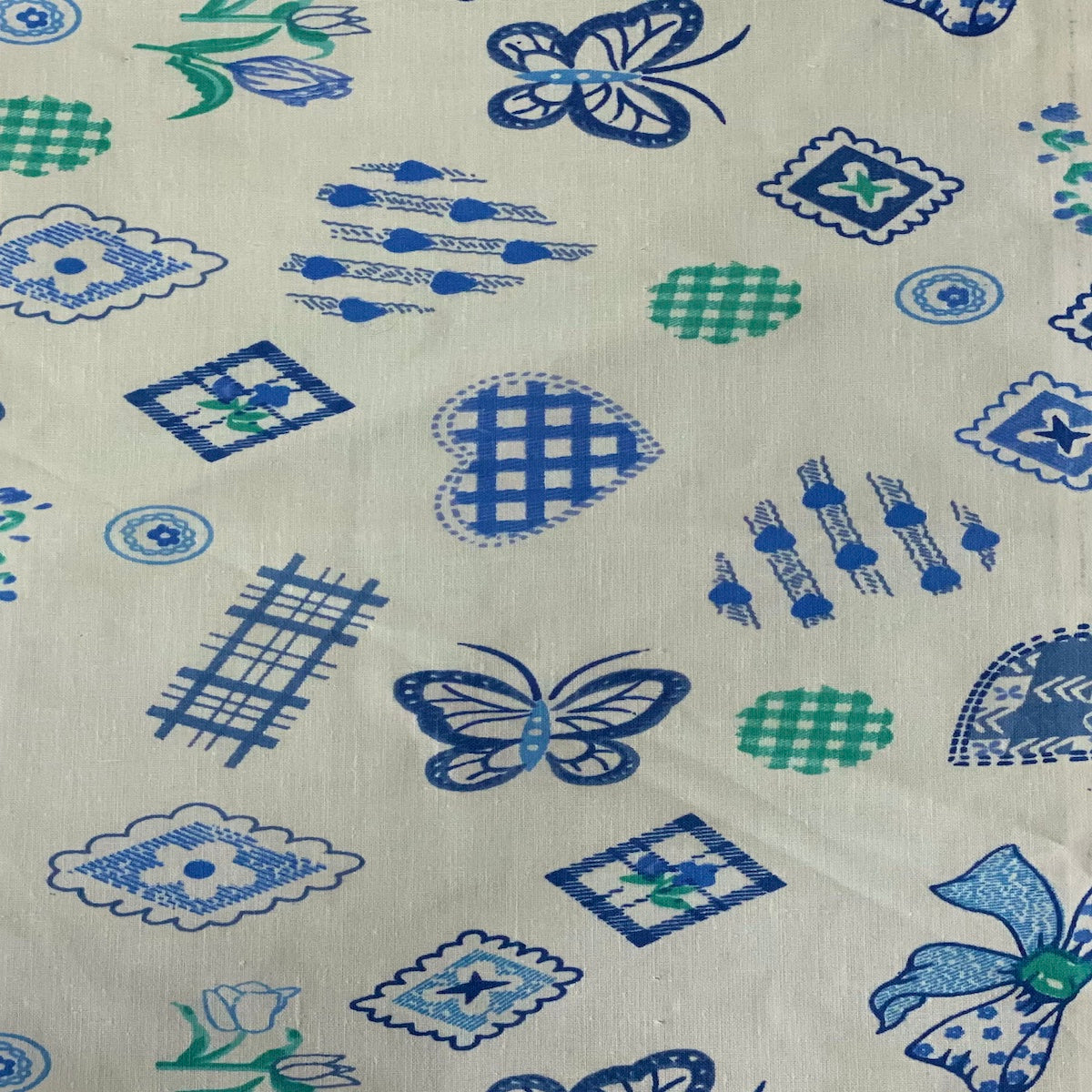 Baby Blue Butterfly Print Poly Cotton Fabric - Fashion Fabrics LLC
