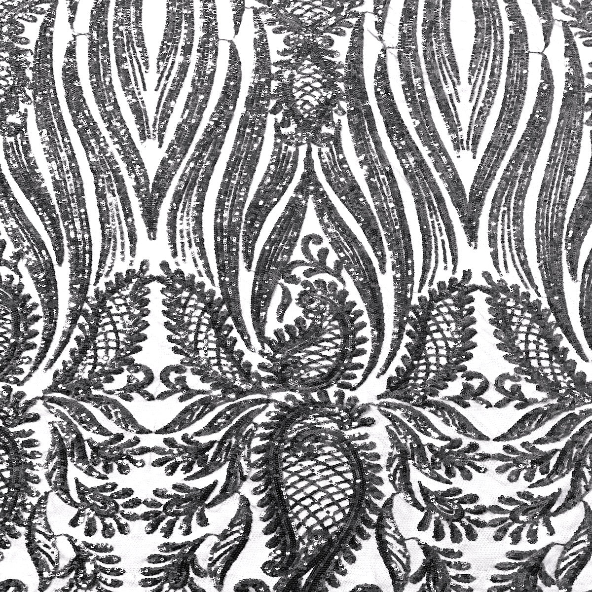 Black Nebill Stretch Sequins Lace Fabric - Fashion Fabrics LLC