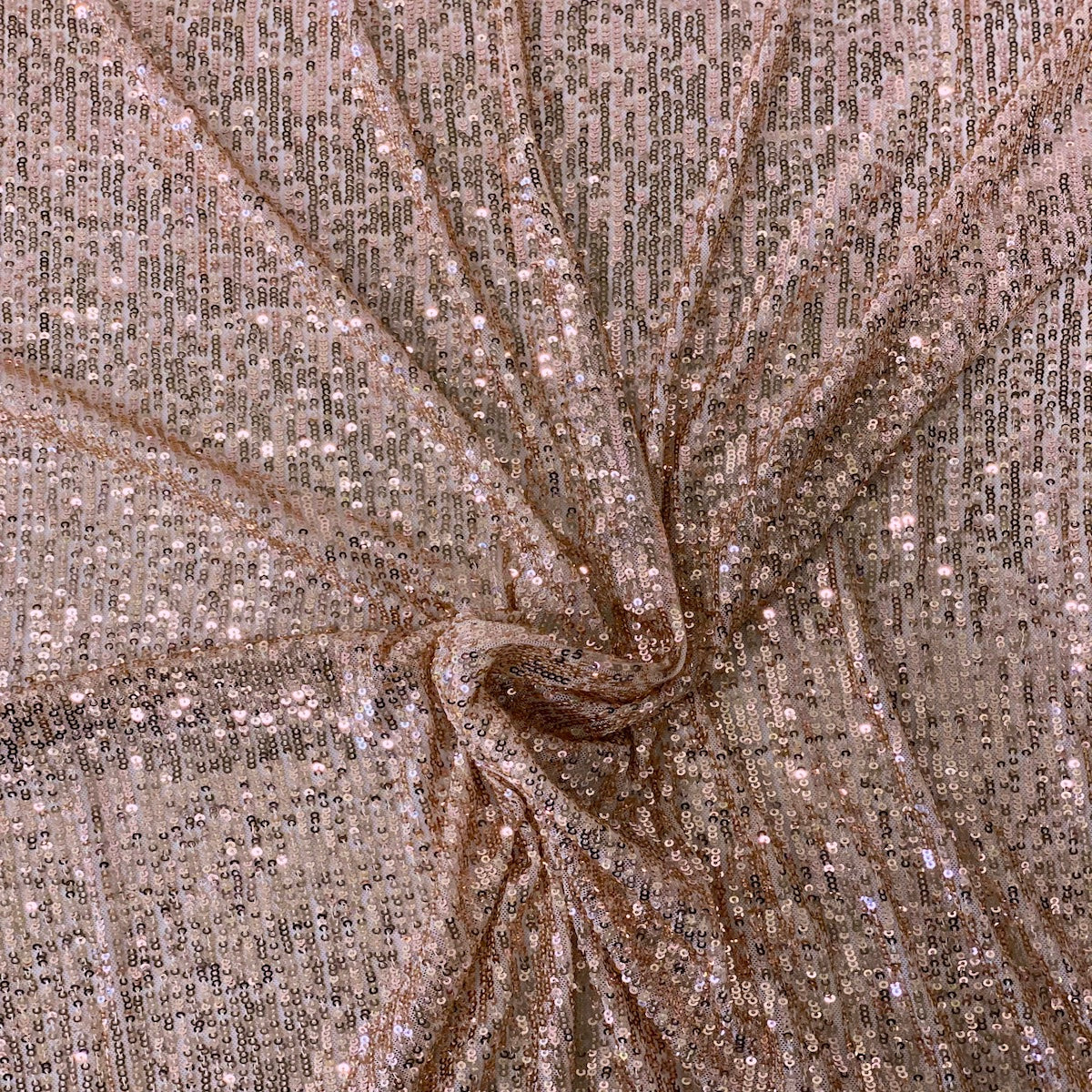 Dusty Rose Mille Striped Stretch Sequins Lace Fabric - Fashion Fabrics LLC