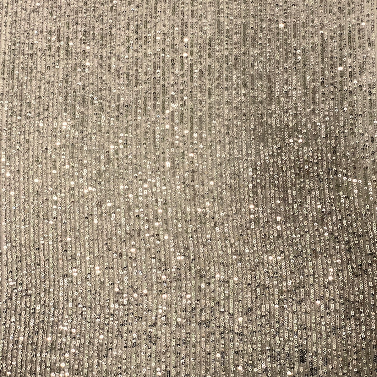 Silver | Gray Mille Striped Stretch Sequins Lace Fabric - Fashion Fabrics LLC