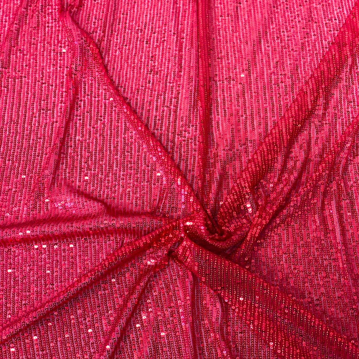 Red Mille Striped Stretch Sequins Lace Fabric - Fashion Fabrics LLC