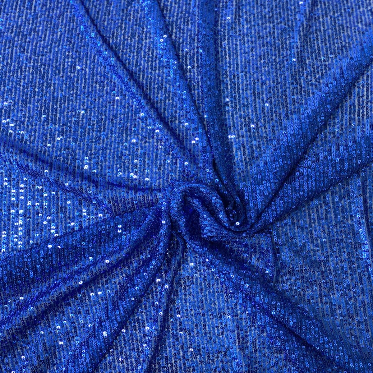 Royal Blue Mille Striped Stretch Sequins Lace Fabric - Fashion Fabrics LLC