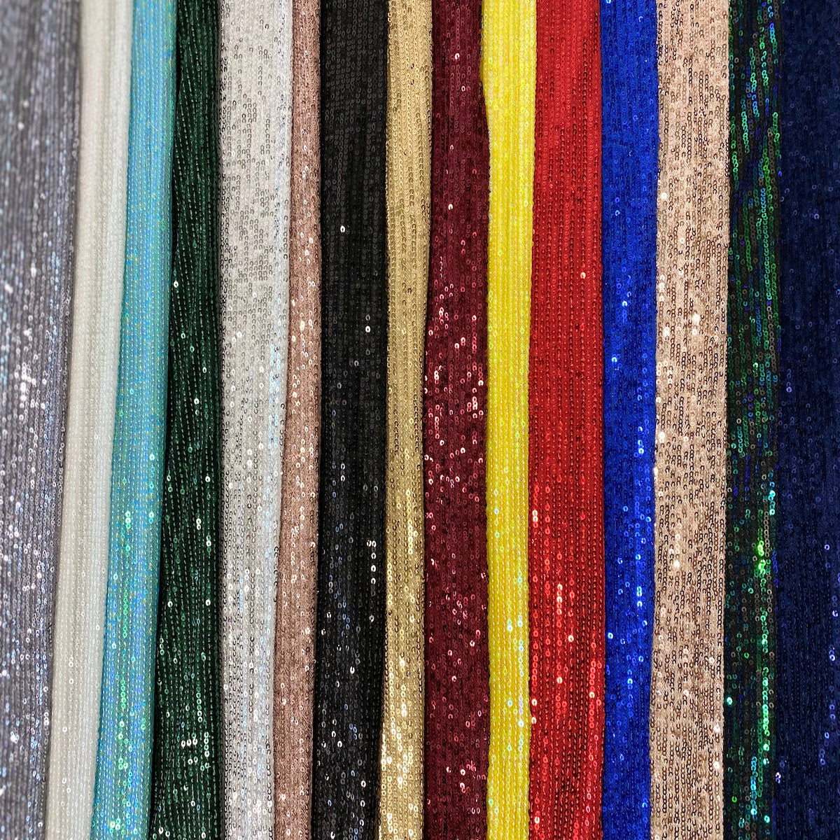 Green Iridescent Mille Striped Stretch Sequins Lace Fabric - Fashion Fabrics LLC