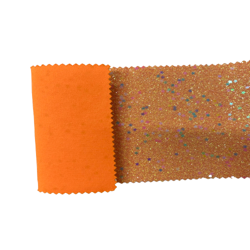 Orange Iridescent Stardust Glitter Vinyl Fabric - Fashion Fabrics LLC