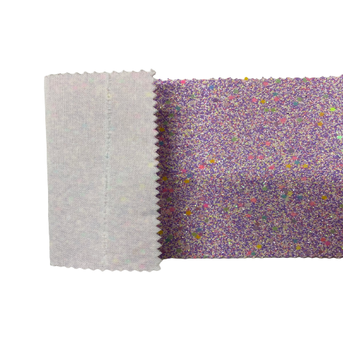 Lavender | White Iridescent Stardust Glitter Vinyl Fabric - Fashion Fabrics LLC