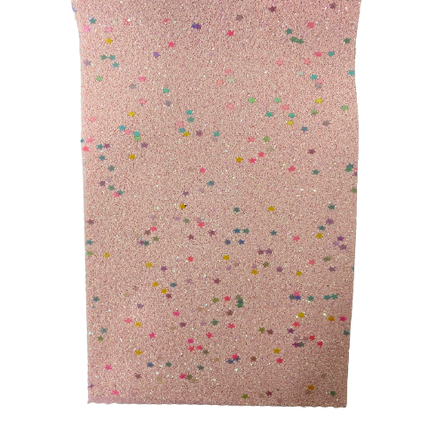 Dusty Pink Iridescent Stardust Glitter Vinyl Fabric - Fashion Fabrics LLC
