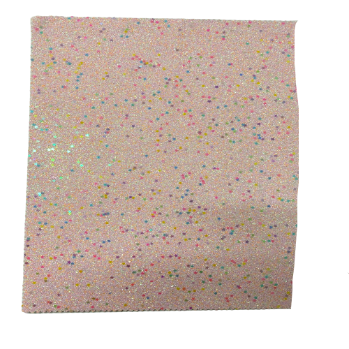 Light Pink Iridescent Stardust Glitter Vinyl Fabric - Fashion Fabrics LLC