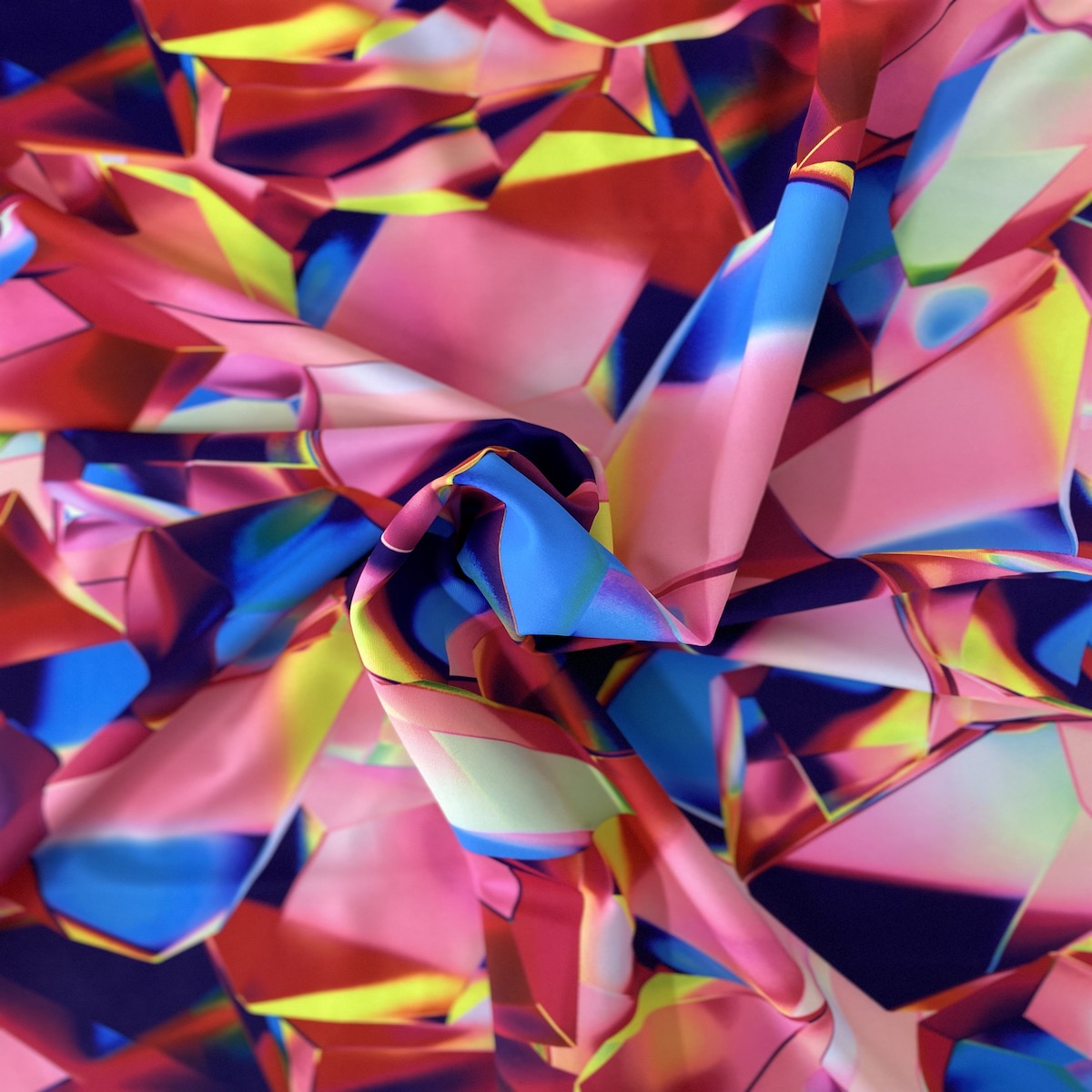 Pink Kaleidoscope Geometric Nylon Spandex Fabric - Fashion Fabrics LLC