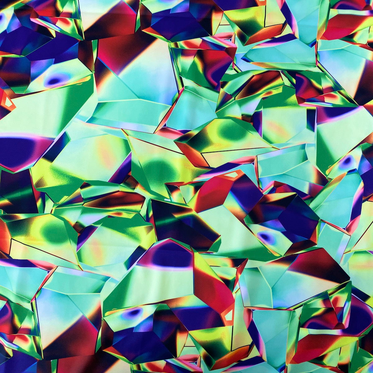 Lime Green Kaleidoscope Geometric Nylon Spandex Fabric - Fashion Fabrics LLC