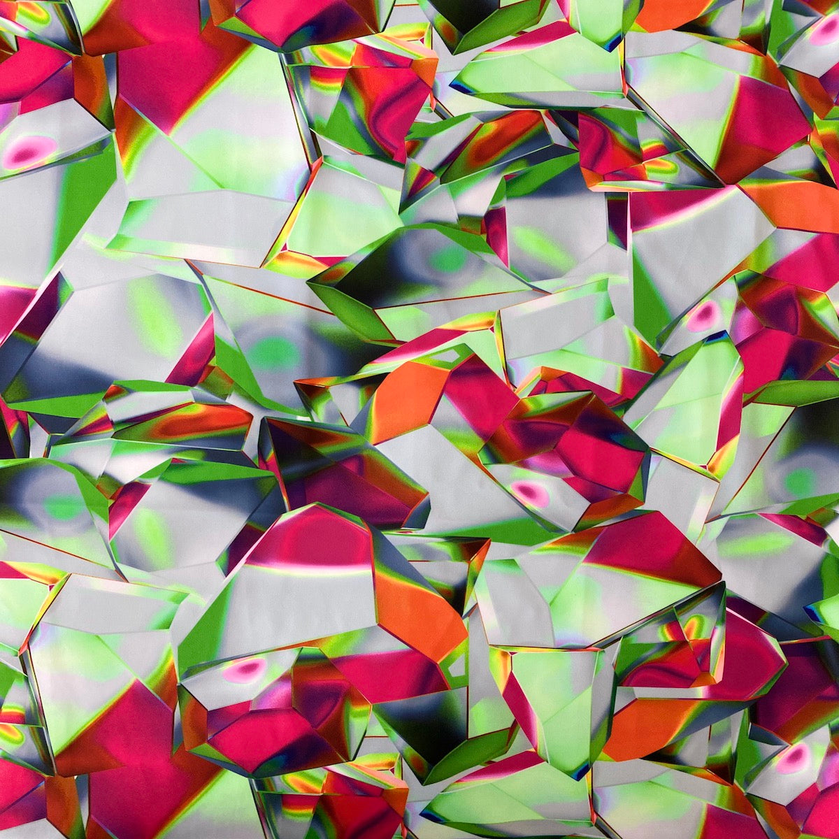 Red Kaleidoscope Geometric Nylon Spandex Fabric - Fashion Fabrics LLC