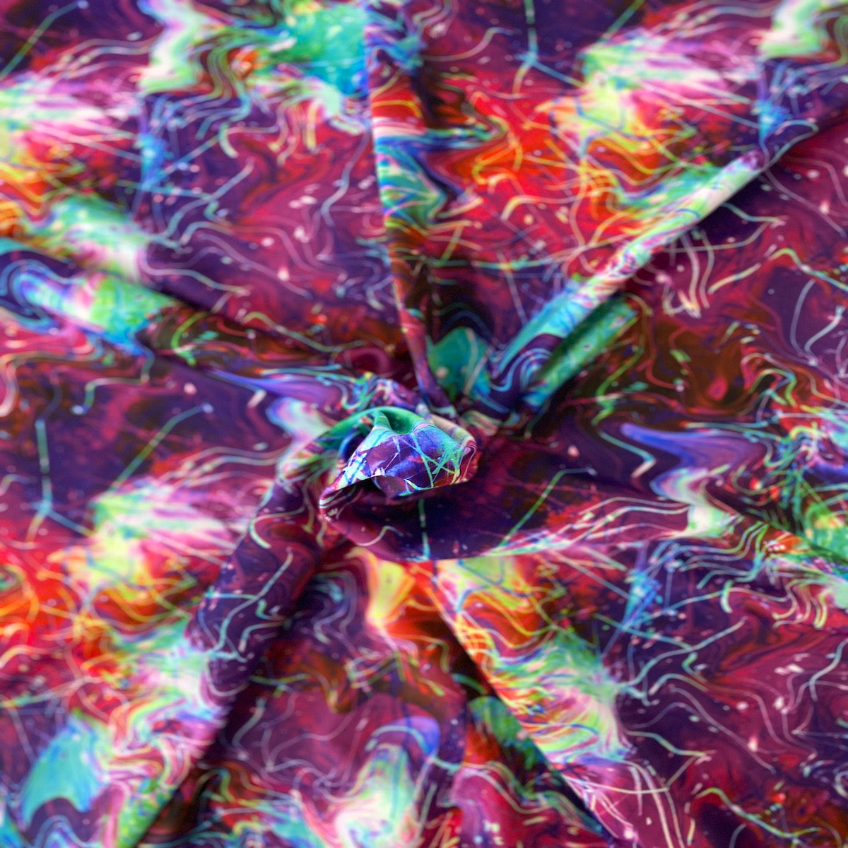 Purple Multicolor Laser Tie Dye Nylon Spandex Fabric - Fashion Fabrics LLC