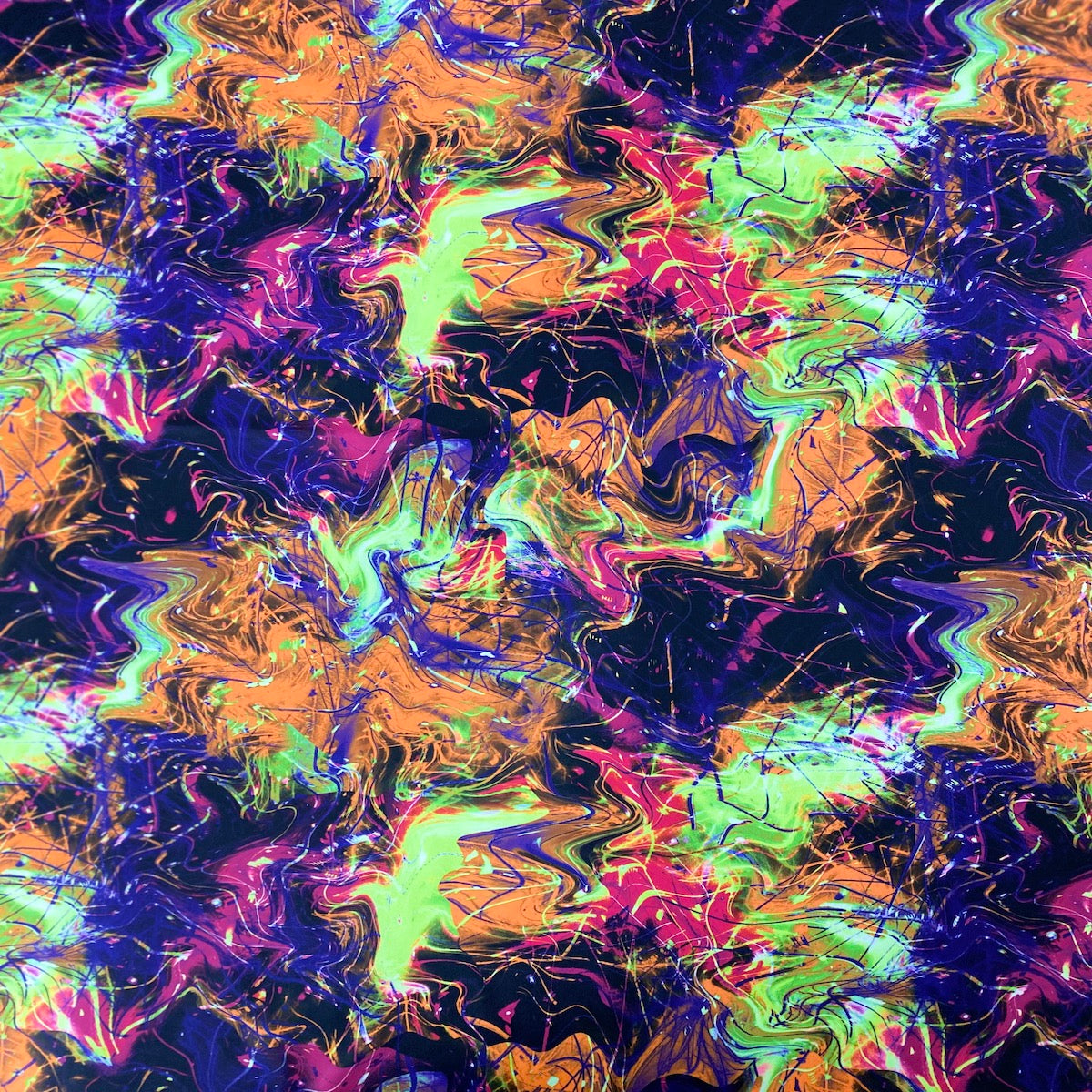 Black Multicolor Laser Tie Dye Nylon Spandex Fabric - Fashion Fabrics LLC