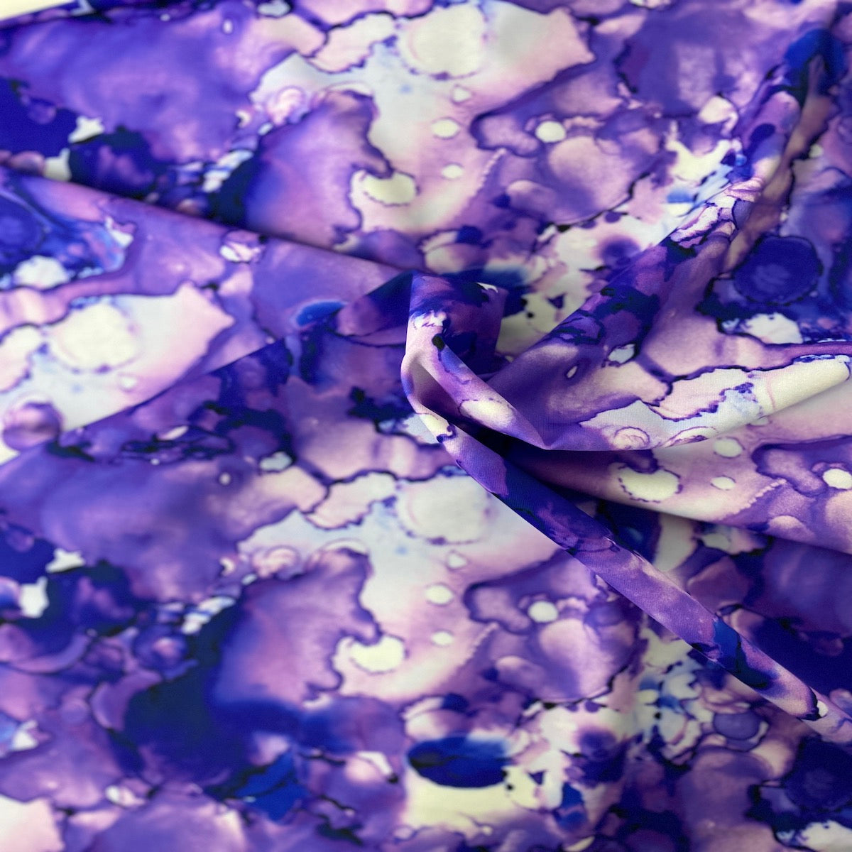 Purple Tie Dye Nylon Spandex Fabric - Fashion Fabrics LLC
