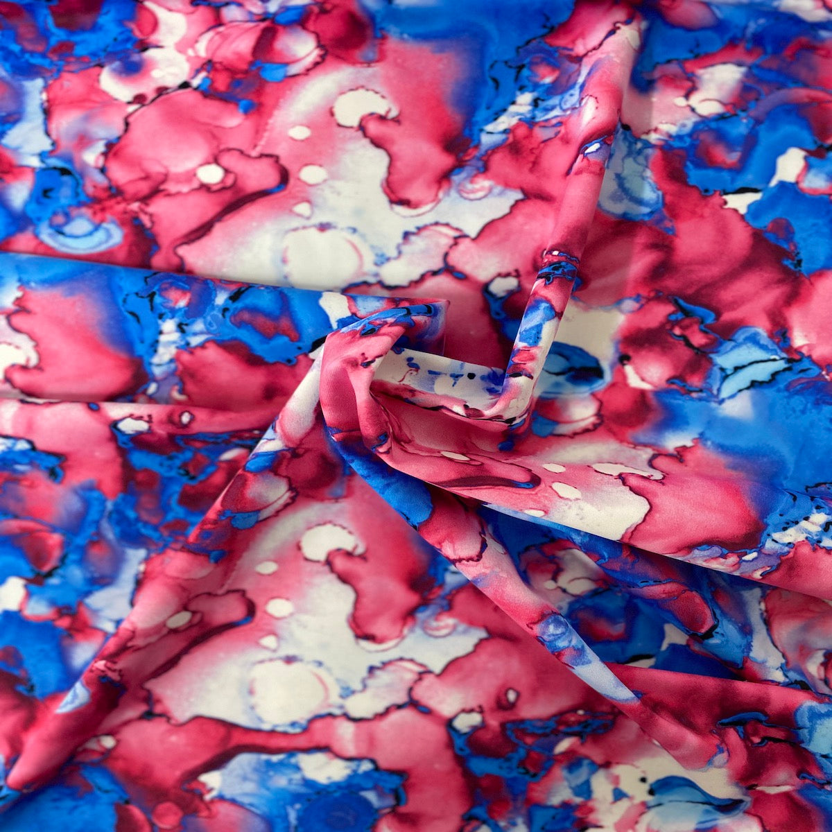 Blue Pink Cloud Tie Dye Nylon Spandex Fabric - Fashion Fabrics LLC