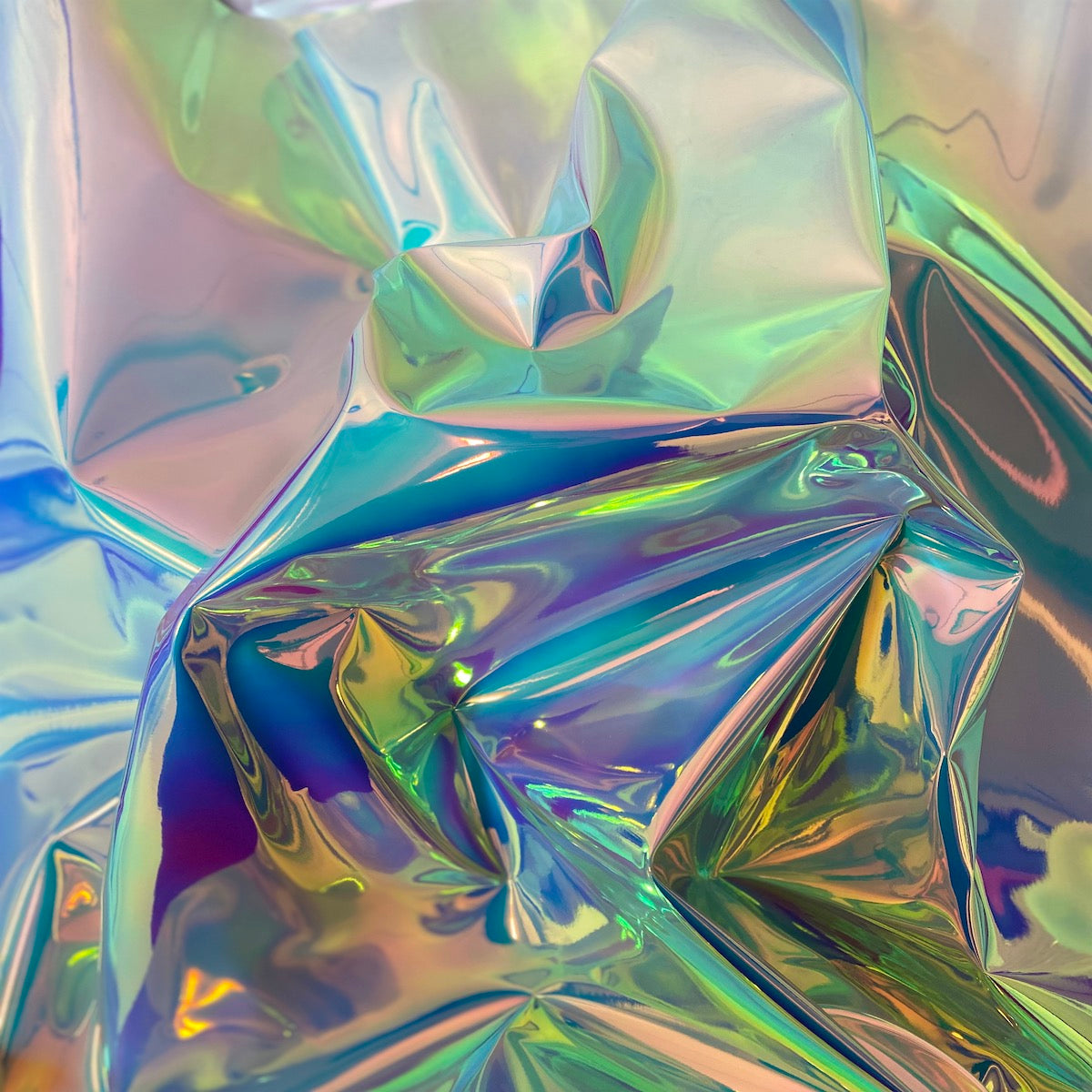 Pearl Blue Iridescent Chrome Reflective Mirror Vinyl Fabric - Fashion Fabrics LLC