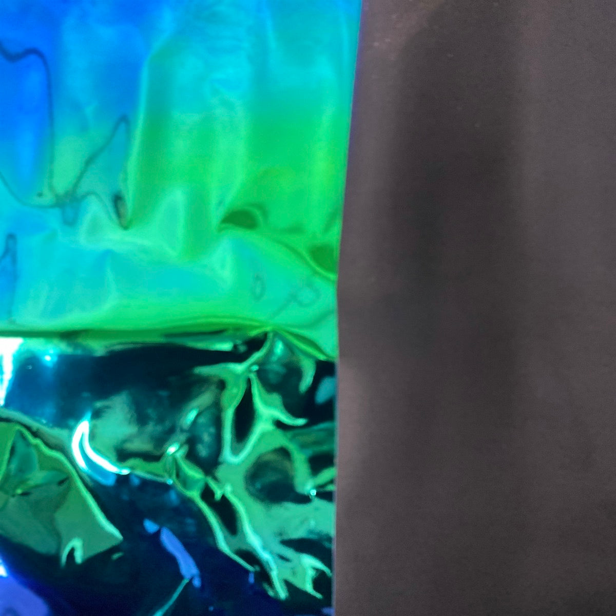 Green Iridescent Chrome Reflective Mirror Vinyl Fabric - Fashion Fabrics LLC