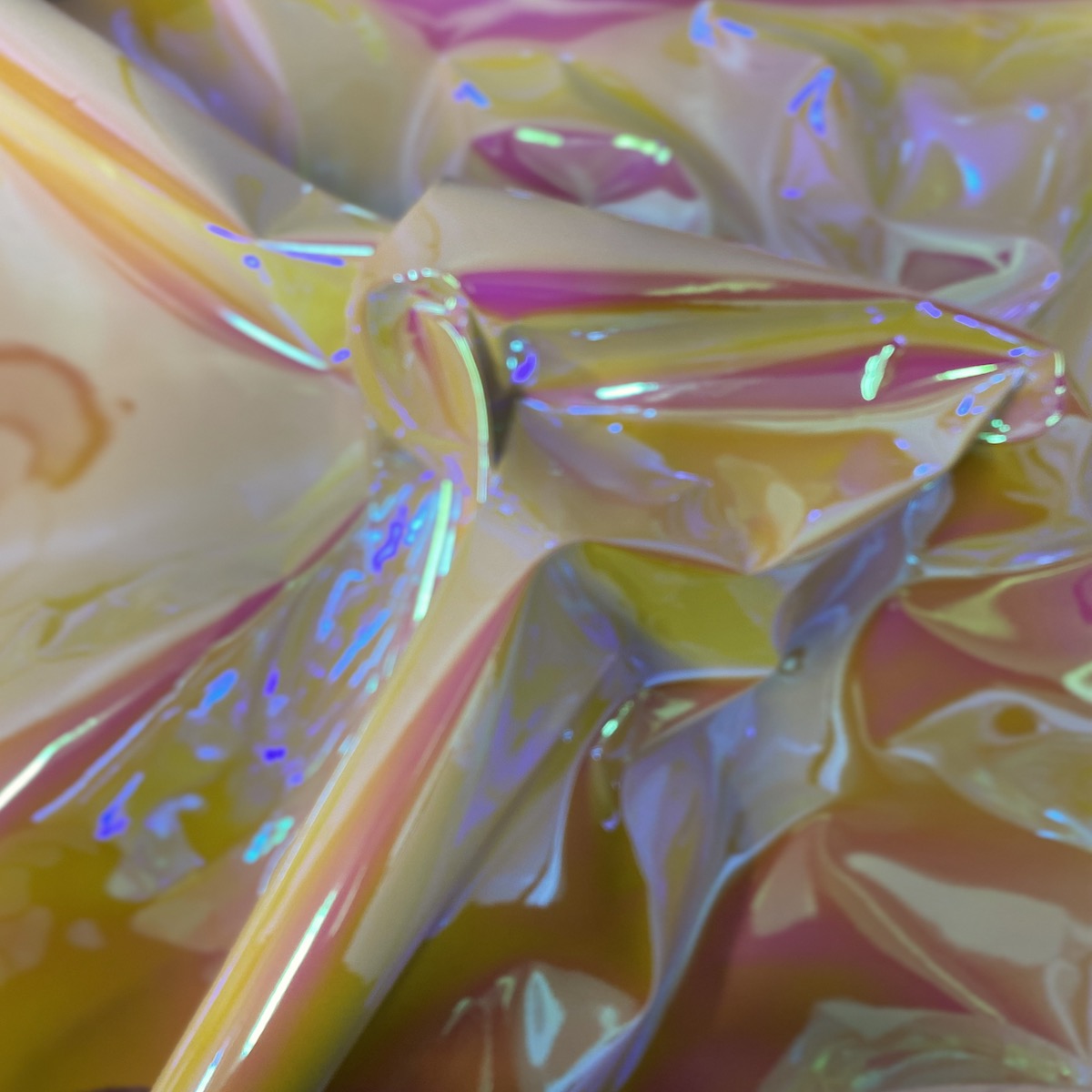 Yellow Iridescent Chrome Reflective Mirror Vinyl Fabric - Fashion Fabrics LLC