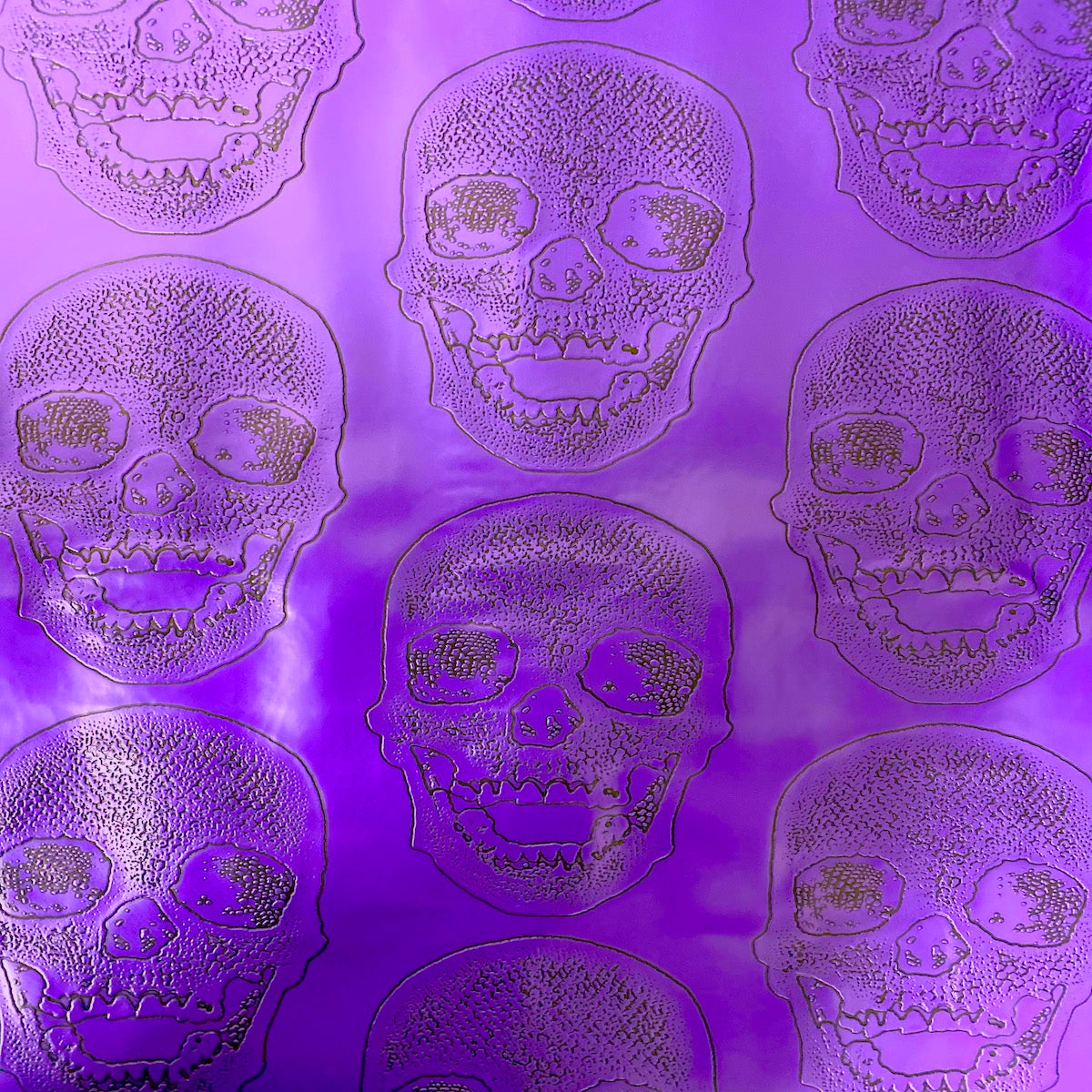 Purple Skeleton Skull Vinyl Fabric - Fashion Fabrics LLC