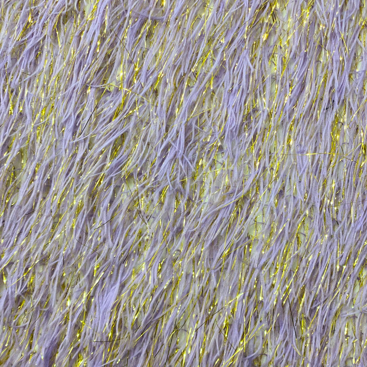 Lavender | Gold Metallic Faux Ostrich Feather Lace Fabric - Fashion Fabrics LLC