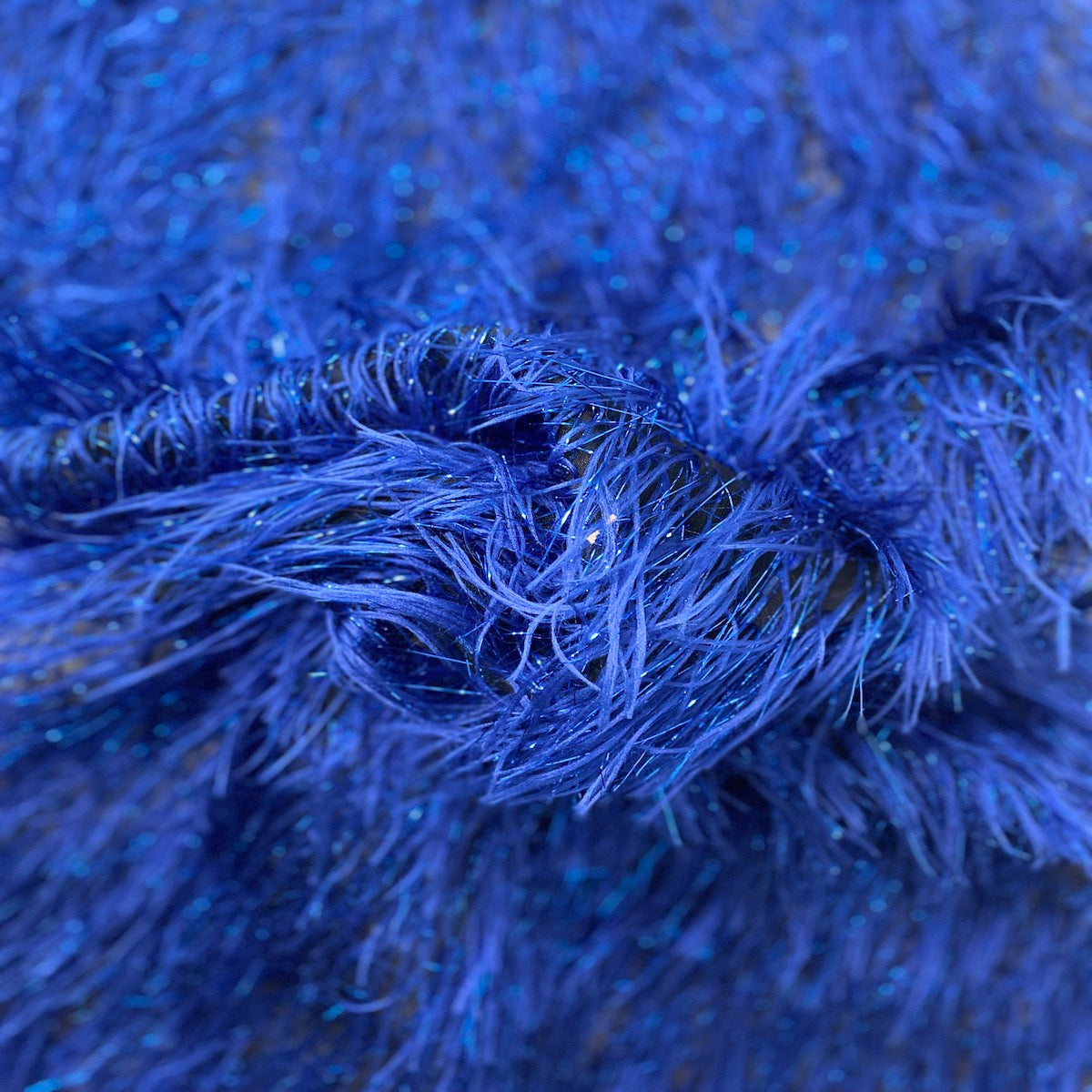 Royal Blue Metallic Faux Ostrich Feather Lace Fabric - Fashion Fabrics LLC