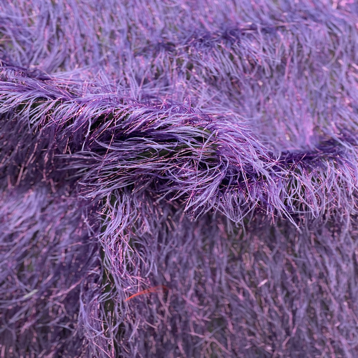 Purple Metallic Faux Ostrich Feather Lace Fabric - Fashion Fabrics LLC